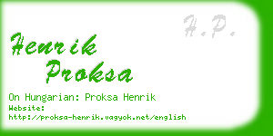 henrik proksa business card